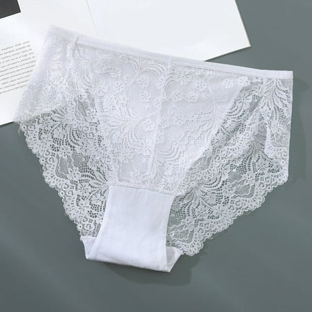 Womens Panties Moisture Lace Sexy Triangle Breathable High Waist Tummy Tuck Hollow Out Mid To High Waisted Brief Ladies Seamless Underwear