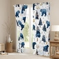 thumbnail image 3 of Homewish Wild Bear Blackout Curtains Set of 2 (52x84 Each),Jungle Animal Window Curtains,White Blue Curtains and Drapes For Boys Kids,Luxury Bedroom Decor, 3 of 6