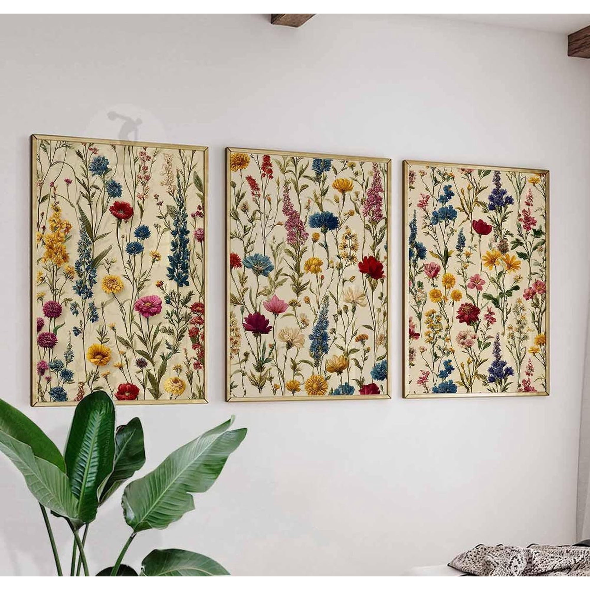Wildflower Colorful Botanical Floral Boho Wall Art Botanical Bedroom And Living Room Decor