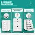 thumbnail image 6 of Naomi Home Taylor 5-Drawer Mobile Dresser for Bedroom Storage, Adult, White, 6 of 8