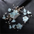 thumbnail image 3 of Miangastore Wedding Headpiece For Bride Blue 3Pcs 5.9x1.96 Inch, 3 of 8
