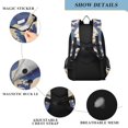 thumbnail image 4 of FORMRS School Backpack 17" Student Travel Bag with Laptop Compartment, Blue Wave Pattern, 4 of 7