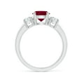 thumbnail image 2 of Angara Natural 1.4 Ct. Ruby with Diamond Classic Ring in Sterling Silver for Women (Ring Size: 7.5), 2 of 11