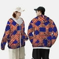 thumbnail image 4 of Gaeub Vintage USA Flag Men's and Women's UPF 50+ Long-Sleeved Sun Protection Clothing, Fishing Shirt Long Sleeve Zip-Large, 4 of 7