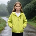 thumbnail image 2 of Miaoju Boys Girls Windbreaker Hooded Jacket Lightweight Packable Rain Coat Soft-Fabric for Comfort, with Pockets, Elastic Cuffs, Yellow 15-16 Years, 2 of 8