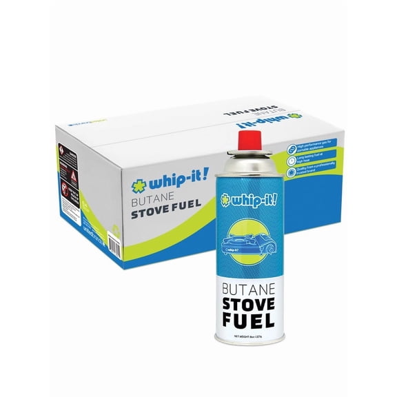 WHIP IT BUTANE FUEL GAS PORTABLE CAMPING STOVE FUEL 8 OZ - 24 CANS