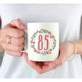 thumbnail image 3 of CTDream 11oz. Milestone Birthday Coffee Mug Gift, 85, Coral Floral Wreath Graphic, 1-Pack, 85th Birthday Unique Girl Woman Wife Gift Ideas for Her, 3 of 6