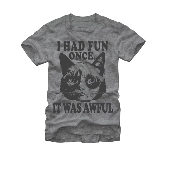 Grumpy Cat I had Fun Once it was Awful, Grey, Slim fit Shirt