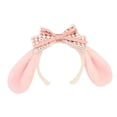thumbnail image 3 of Diadema con orejas de conejo jinwen Accesorios para disfraces vestido de aro para el pelo Rosa sombreros de cosplay, 3 of 7
