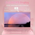 thumbnail image 4 of 15.6" Business Laptop, Office 2024, Windows 11 Pro, 2.9 GHz Intel Celeron N5095, 16GB RAM 512GB SSD,Ultra-Thin and Lightweight student Computer, Backlit Keyboard, WiFi 5, BT 5.0(Pink）, 4 of 8