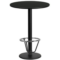 Emma Oliver 24"RD Black Laminate Bar Table Top-18"RD Base/Foot Ring