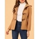 thumbnail image 5 of Abrigo Duffle con Cierre Frontal para Mujer Inspire Chic, Corto, con Capucha, Color Marrón, 5 of 7