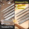 thumbnail image 5 of Uxcell 5Pcs Diamond File 5 x 175mm 120 Grit Diamond Needle Narrow Flat Files for Metal Glass Wood Stone Grinding Polishing Engraving, 5 of 7
