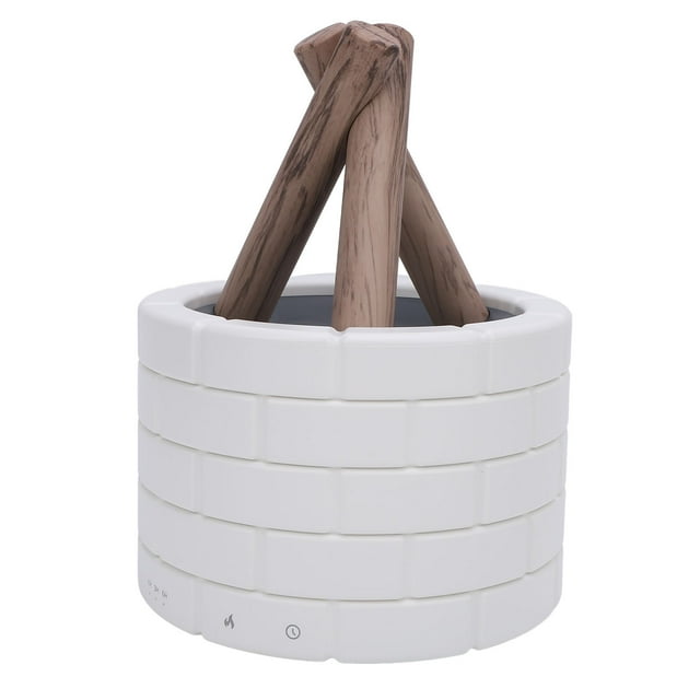 Flame Diffuser, Elegant Home Decor LED Light White Humidifier 250ML Bonfire Shaped Diffuser for Living Room Bedroom