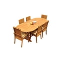 thumbnail image 5 of Grade-A Teak Dining Set: 6 Seater 7 Pc: 94" Mas Oval Trestle Leg Table And 6 Goa Stackng Arm Chairs Outdoor Patio WholesaleTeak #51GO1307, 5 of 6