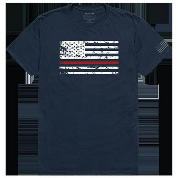 Thin Red Line Tactical Graphic Tee Shirt, Navy - Large