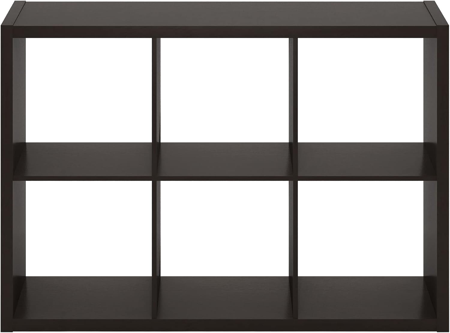 SONGMY Cubicle Open Back Decorative Cube Storage Organizer, 6-Cube, Dark Oak