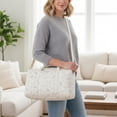thumbnail image 6 of Floral Baby Diaper Bag Tote Mommy Bag, Women Quilted Cotton Medium Travel Duffle Bag, Cute Cotton Diaper Bags Crossbody Baby Bags for Girl Mom, 6 of 7