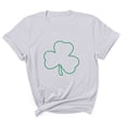 thumbnail image 2 of Meichang T-Shirts de la Saint-Patrick pour Femmes, Imprimé Trèfle, Col Rond, Manches Courtes, Liquidation, 2 of 7
