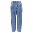thumbnail image 3 of Pantalones vaqueros de cintura alta vintage de algodón TEELYNN para mujer, pantalones vaqueros holgados bohemios de verano para mujer, pantalones vaqueros casuales holgados de playa azules 2022, 3 of 4