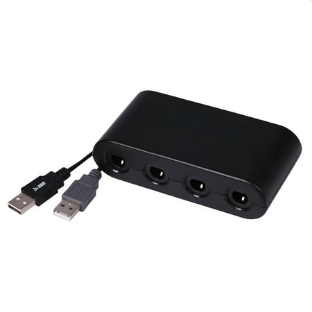 GameCube Controller Adapter for Wii U PC and Nintendo Switch USB Controller Attachment Hub with 4