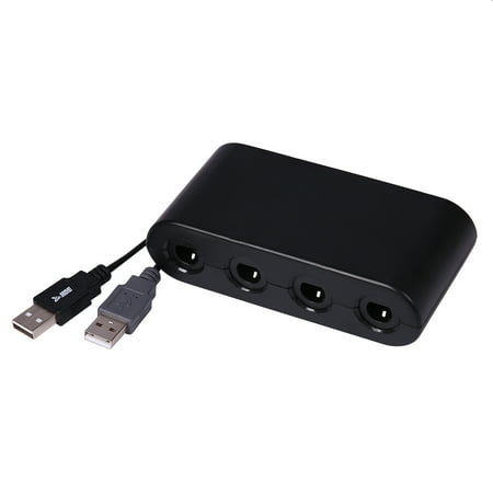 GameCube Controller Adapter for Wii U PC and Nintendo Switch USB Controller Attachment Hub with 4 (Best Gamecube Controller Adapter For Pc)