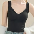 thumbnail image 2 of Lenpel Women's Thermal Tank Tops V Neck Sleeveless Undershirts with Built in Bras Warm Camisole Base Layer, 2 of 3