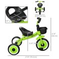 thumbnail image 3 of Qaba Tricycle pour Enfants de 2 à 5 Ans, Vélo pour Tout-Petits avec Siège Ajustable, Vert, 3 of 9