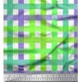 thumbnail image 1 of Soimoi Green Satin Silk Fabric Plaid Check Print Sewing Fabric Yard 42 Inch Wide, 1 of 1