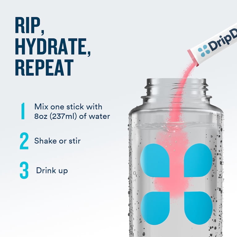 DripDrop Zero Sugar Plus Hydration Multiplier, 24 Packets Variety Pack photo 3