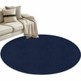thumbnail image 6 of Solid Dark Blue Round Rug 3ft Washable Circle Entryway Rugs Non Slip Minimalism Abstract Denim Texture Area Rug Indoor Floor Carpet for Bedroom Kitchen Living Room Home Office Dining Room Nursery, 6 of 8