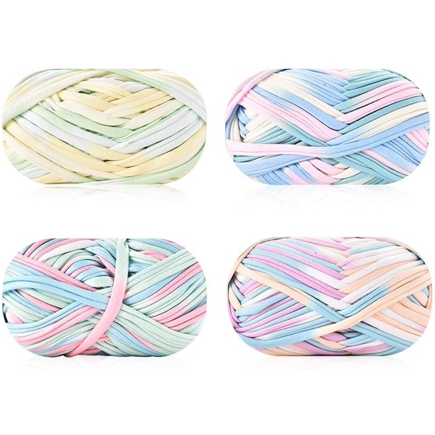 Set of 4 Textile Yarns for Crochet and Knitting, Knitting Yarn, Soft