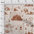 thumbnail image 2 of oneOone Cotton Cambric Brown Fabric Camping Craft Projects Decor Fabric Printed By The Yard 56 Inch Wide, 2 of 4
