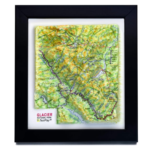 Glacier National Park 3D Raised Relief Map