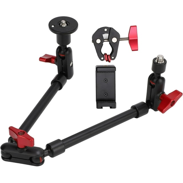 Yazoeia Bras Articulé Réglable de 31 Pouces avec Fil 1/4 Pouces 3/8 Pouces & Super Pince, Support de Caméra Rotation à 360 Degrés pour Lumière LED Microphone Montage Vidéo (22 Pouces) CJC912-134367