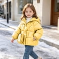 thumbnail image 2 of Lmnyox Puffer Jackets for Girls Solid Color Long Sleeve Windproof Hooded Coats Winter Warm Outwears with Pockets, 2 of 9