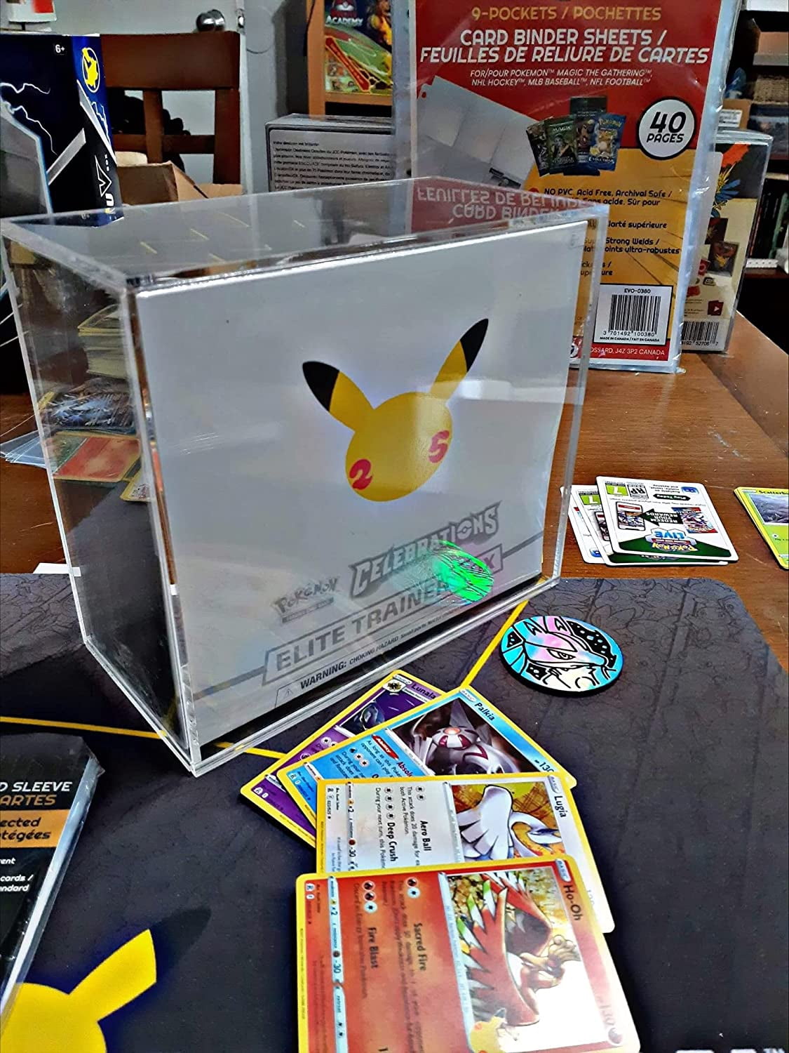 Etb Case Clear Acrylic Display Case For Pokemon Elite Trainer Box (ETB) -  UV Protected, Magnetic Lid, 5mm Thick Walls For Protection Pokemon Box