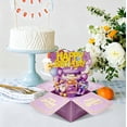 thumbnail image 4 of VKLU 3D Pop Up Happy Birthday Card, Purple & Gold Glitter Box Card, Unique Greeting Card for Her, Friends, or Family, Desktop Keepsake, 4 of 5