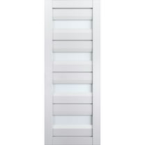 Slab Barn Door Panel Frosted Glass | Veregio 7455 White Silk | Sturdy Finished Doors | Pocket Closet Sliding-32" x 80"
