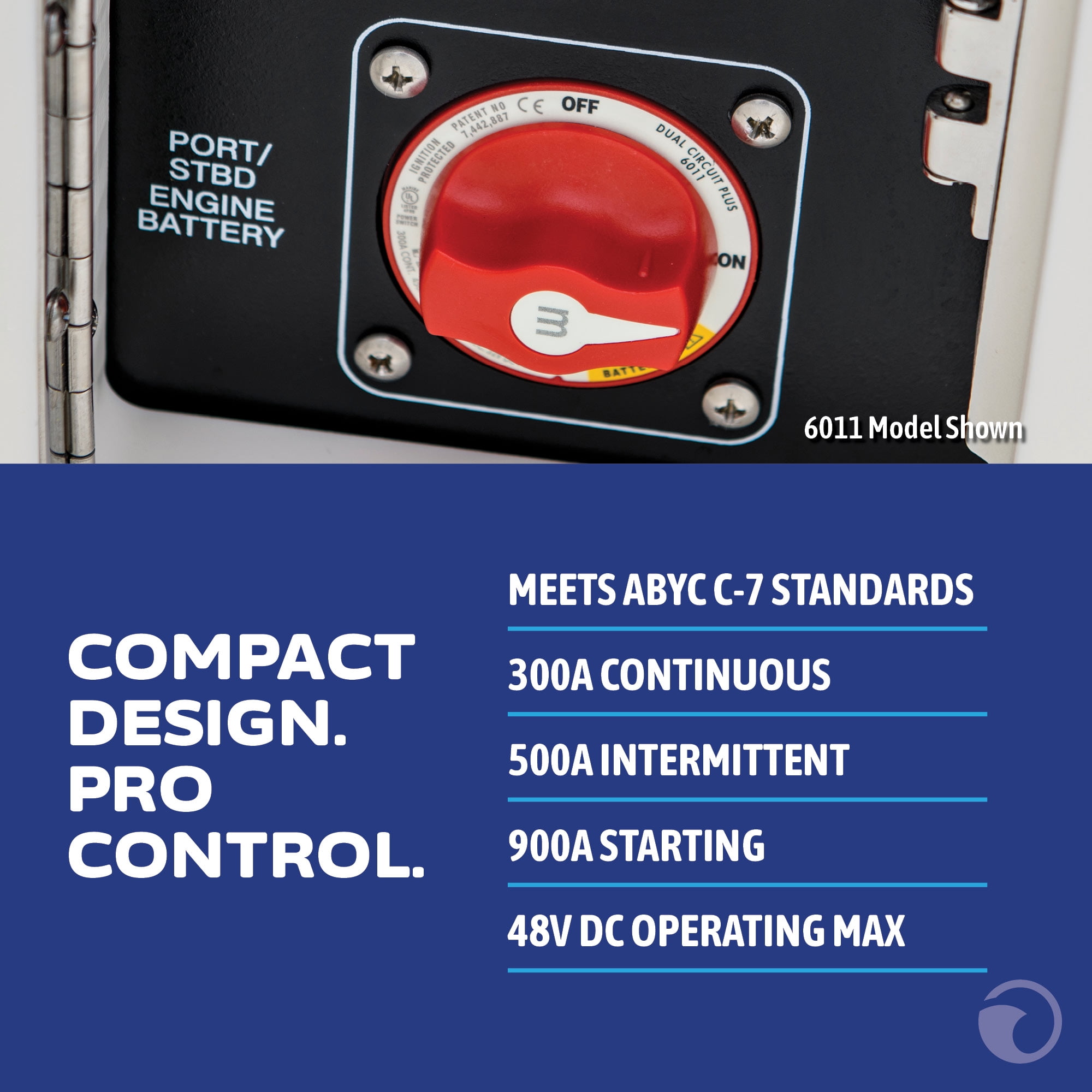 Blue Sea Systems 6006200 m-Series Battery Switch ON/OFF with Knob, Black