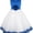 Blue, variant on Girls Dress White Pink Flower Wedding Bridesmaid Christmas Holiday Kids 2-3