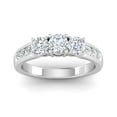 thumbnail image 1 of 1.00ctw Diamond Three Stone Ring With Side Stones in 10k White Gold, 1 of 2
