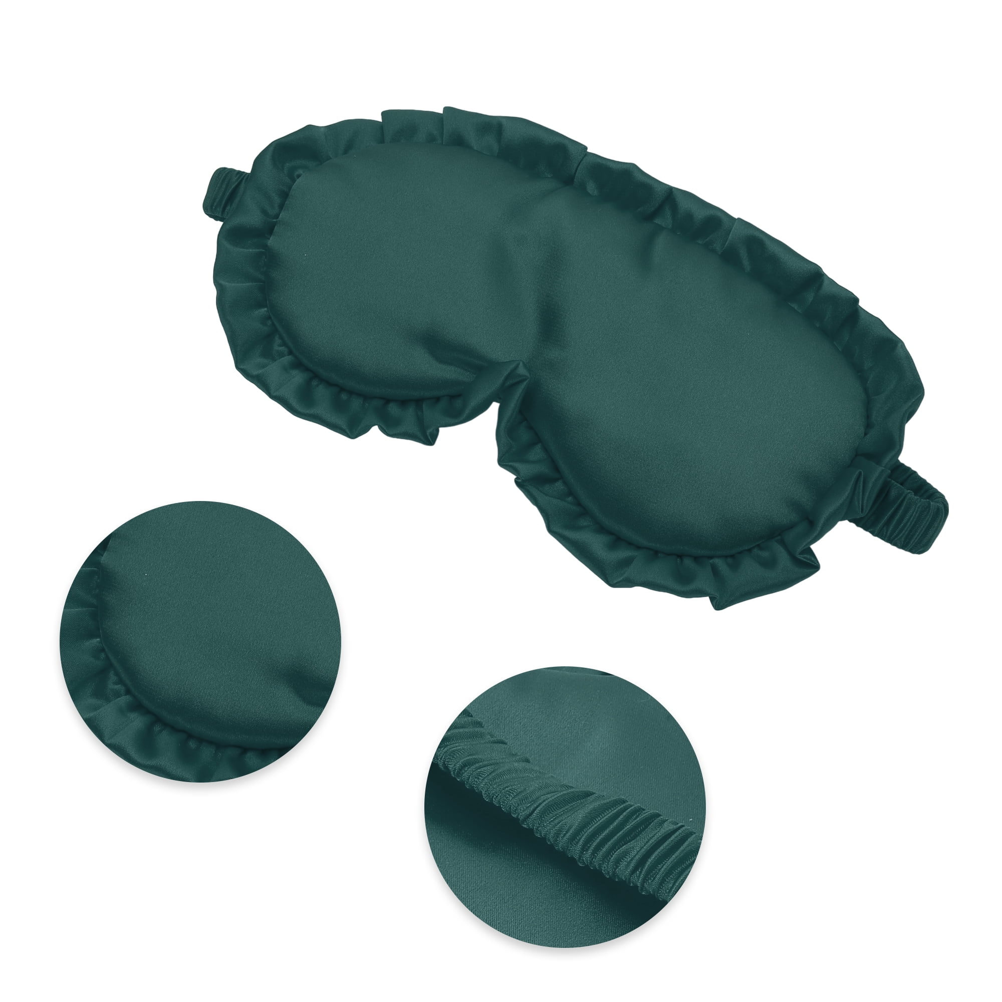 Unique Bargains Soft Flowers Style Sleep Mask Eye Shade Cover for Rest Dark Green