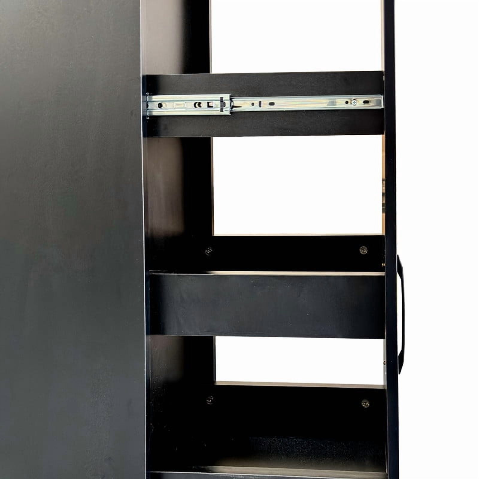 70''H 6-Tier Dustproof Rolling Storage Shelf Cabinet with Wheels, Kitchen Storage Rack with Casters
