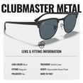 thumbnail image 4 of Ray-Ban RB3716 CLUBMASTER METAL Square Shaped Non-Polarized Sunglasses for Men & Women - Includes Official RAYBAN Eyewear Kit - Ideal Formal & Casual Wear Sunglasses - Blue Lens, 4 of 7