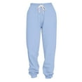 thumbnail image 4 of WTXUE Sweatpants, Scrub Pants Women's Solid Color Casual Sports Tie Up Waist with Sweater Material Pants, Slacks Pantalones De Mujer, Blue2, 4 of 4