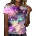 thumbnail image 2 of Otvok Women'S Starry Sky Graphic T-Shirts Loose Tees Summer Short Sleeve Casual Fashionable Tops, 2 of 6