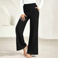 thumbnail image 6 of Women's High Waist Wide Leg Dress Pants, Front Seam Flare Trousers with Elastic Back Waist and Side Pockets, Lightweight Wrinkle Resistant Suiting Pants for Office Commute Daily Wear Black XXL, 6 of 10