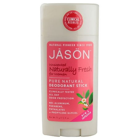 Jason Naturally Fresh for Women Pure Natural Deodorant Stick Unscented, 2.5 OZ