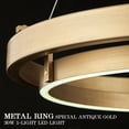 thumbnail image 6 of LED Ring Chandelier Brass Gold Chandelier Dimmable Round Foyer Chandeliers Light Modern Circular Chandeliers for Dining Room Entry Bedroom Office Living Room, 24in, 6 of 7